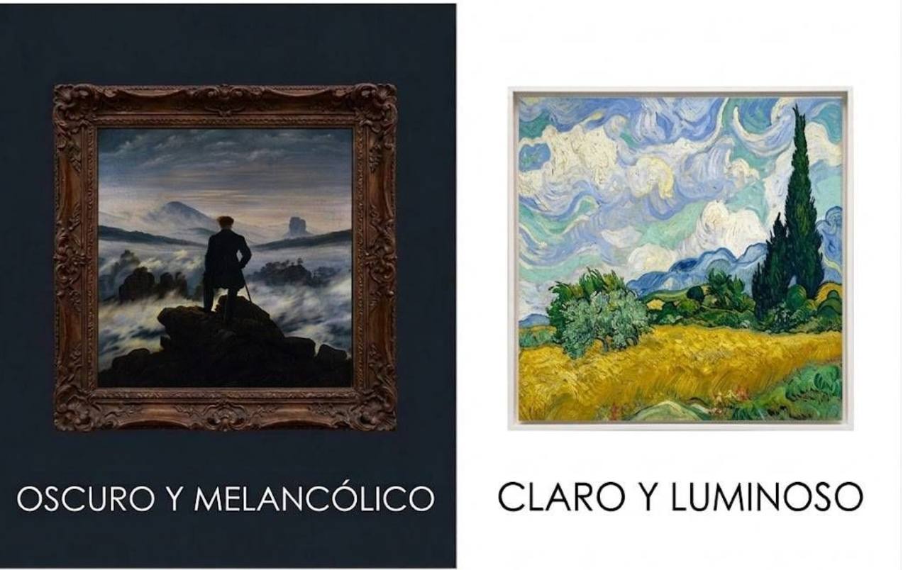 Oscuro y melancólico vs claro y luminoso