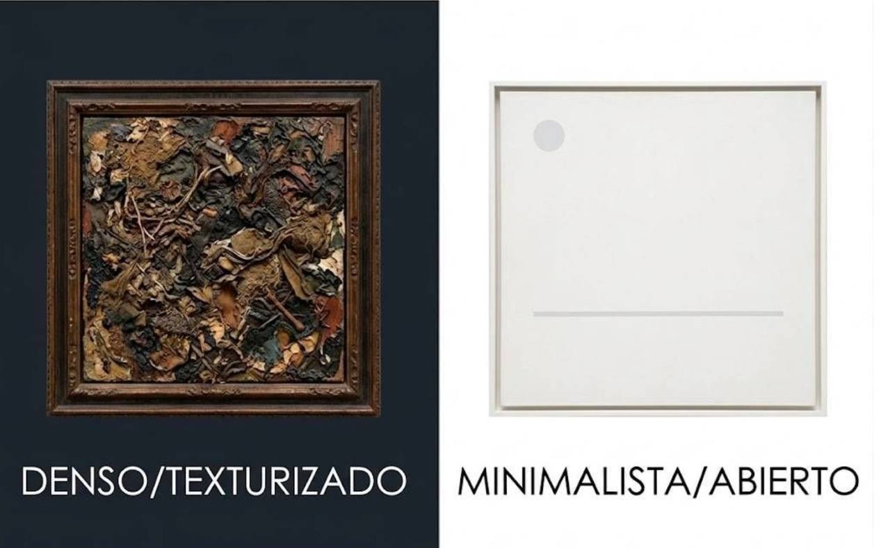 Denso y texturizado vs minimalista y abierto